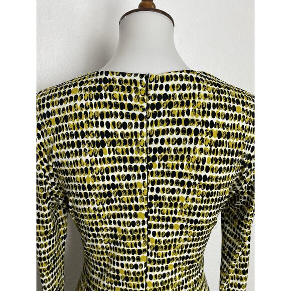 Calvin Klein Dress Mini Stretch Knit Pleated Print Multicolor V Neck - Picture 6 of 11